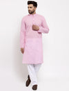 Chikankari Pure Cotton Kurta with Churidar-JOKP-561Pink