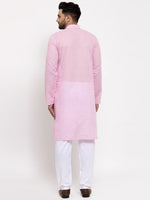 Chikankari Pure Cotton Kurta with Churidar-JOKP-561Pink