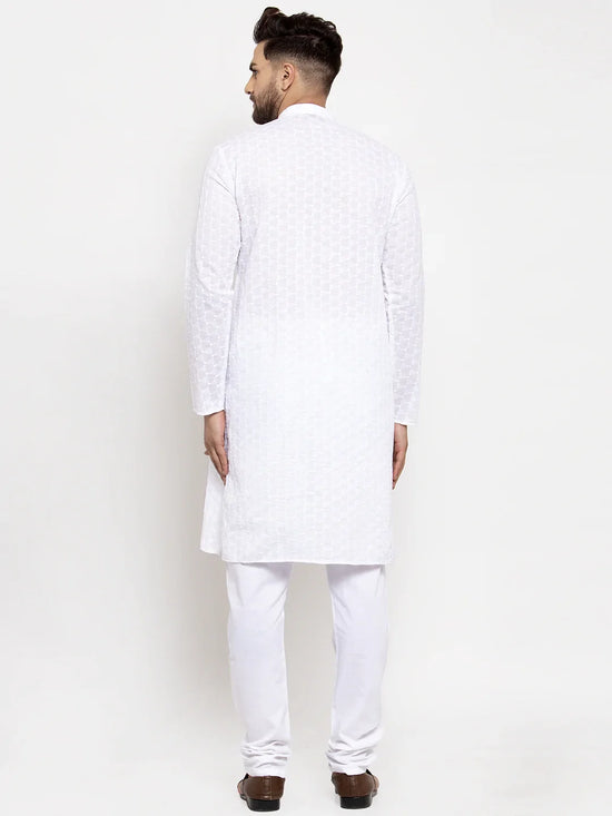 Chikankari Pure Cotton Kurta with Churidar-JOKP-561White