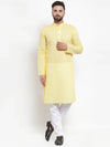 Chikankari Pure Cotton Kurta with Churidar-JOKP-561Yellow