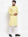 Chikankari Pure Cotton Kurta with Churidar-JOKP-561Yellow