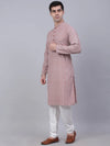 Chikankari Embroidered Kurta with Churidar-JOKP-626Coral