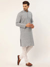 Chikankari Embroidered Kurta with Churidar-JOKP-626Grey