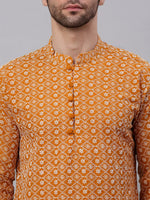 Chikankari Embroidered Kurta with Churidar-JOKP-626Mustard