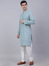 Chikankari Embroidered Kurta with Churidar-JOKP-626Teal