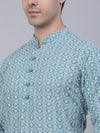 Chikankari Embroidered Kurta with Churidar-JOKP-626Teal