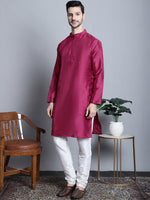 Men Purple Dupion Silk Kurta with Churidar-JOKP-636Purple