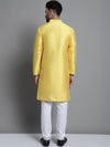 Men's Woven Design Kurta Payjama Set-JOKP-637Lemon