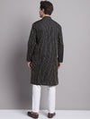 Men Black Embroidered Design Kurta with Pyjamas-JOKP-666Black