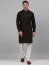 Men Mehndi Green Chikankari Embroidered and Sequence Kurta with Churidar-JOKP-678Mehndi