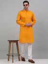 Men's Mustard Cotton Striped Kurta Payjama Sets-JOKP-679Mustard