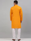 Men's Mustard Cotton Striped Kurta Payjama Sets-JOKP-679Mustard