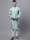 Men Ethnic  Sky Blue Woven Design Kurta with Pyjamas-JOKP-681Sky