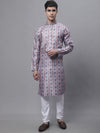 Men's Blue Digital Printed Kurta Pyjama Set-JOKP-P-691Blue