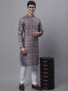 Men's Maroon Digital Printed Kurta Pyjama Set-JOKP-P-691Maroon