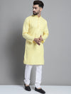 Men's Solid Pure Cotton Kurta With Pyjamas-JOKP-697Yellow