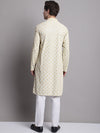 Men's Light Green Chikankari Embroidered and Sequence Kurta with Pyjama.-JOKP-P-5001Pista