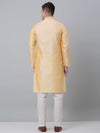 Men's Golden Collar Embroidered Kurta with Pyjama.-JOKP-P-5002Golden