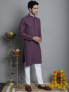 Men's Chikankari Embroidered and Sequence Kurta with Pyjama.-JOKP-P-5010Purple