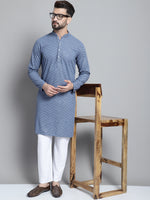 Men Grey Embroidered Sequinned Kurta with Pyjama-JOKP-P-680Grey