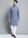 Men Grey Embroidered Sequinned Kurta with Pyjama-JOKP-P-680Grey