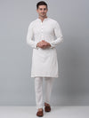 Sequins Embroidered Kurta Pyjama-JOKP-P-680White