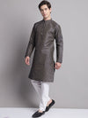 Men's Black Printed Silk Blend Kurta Payjama-JOKP-P-686Black