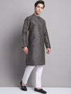 Men's Black Printed Silk Blend Kurta Payjama-JOKP-P-686Black