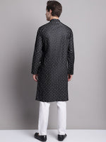 Men's Black Printed Pure Cotton Kurta Payjama Set-JOKP-P-687Black