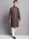 Men's Coffee Brown Printed Pure Cotton Kurta Payjama Set-JOKP-P-687Coffee