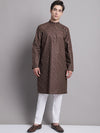 Men's Coffee Brown Printed Pure Cotton Kurta Payjama Set-JOKP-P-687Coffee