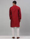 Men's Maroon Collar Embroidered Kurta Pyjama-JOKP-P-692Maroon