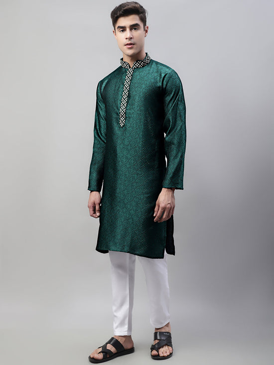 Collar Embroidered Kurta Pyjama-JOKP-P-692Olive