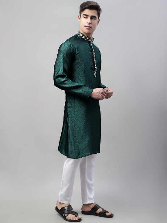 Collar Embroidered Kurta Pyjama-JOKP-P-692Olive