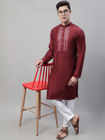 Mirror Work Kurta Pyjama-JOKP-P-693Maroon