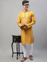 Mirror Work Kurta Pyjama-JOKP-P-693Mustard