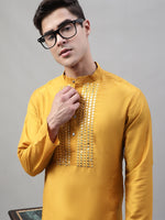 Mirror Work Kurta Pyjama-JOKP-P-693Mustard