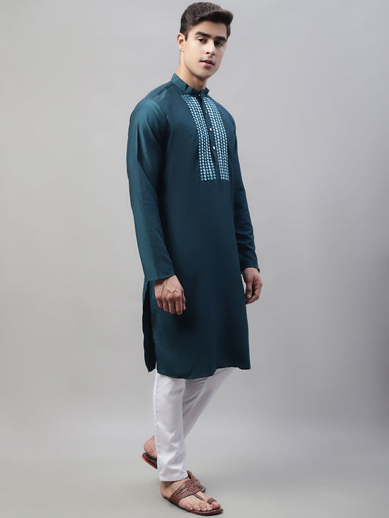 Mirror Work Kurta Pyjama-JOKP-P-693Teal