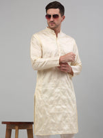 Men's Cream Embroidered Kurta with Pyjama.-JOKP-P-698Cream