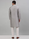 Men's Grey Embroidered Kurta with Pyjama.-JOKP-P-698Grey