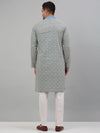 Men's Blue Embroidered Kurta with Pyjama.-JOKP-P-699Blue