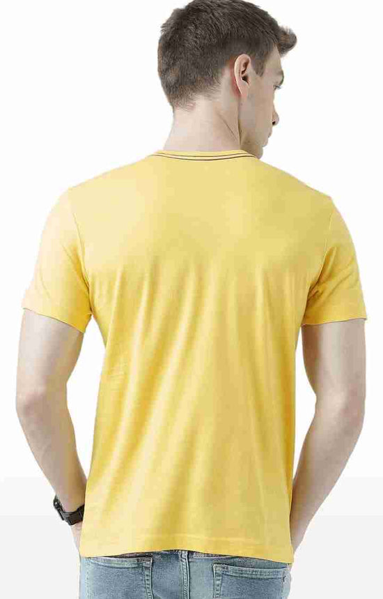 Huetrap Yellow Mens Short Sleeve Graphic Printed Tshirt-HT17MKGRAYLW01102