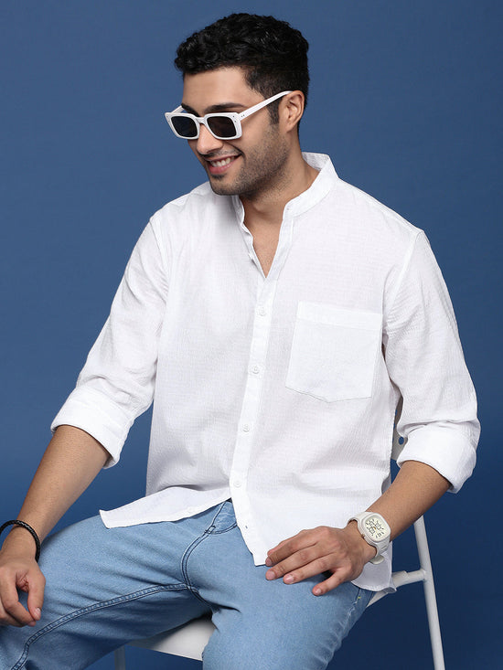 Men Solid White Slim Fit Shirt-Jonah-2701-White