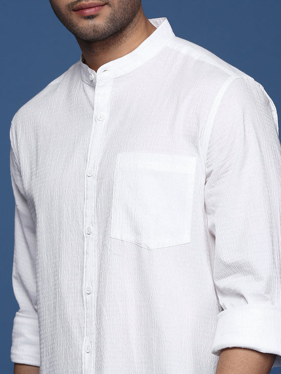 Men Solid White Slim Fit Shirt-Jonah-2701-White