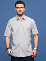 Men White Graphic Slim Fit Shirt-Joses-3268-White