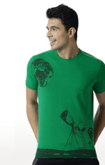 Huetrap Green Mens Short Sleeve Graphic Printed Tshirt-HT15MKGRAGRE00008