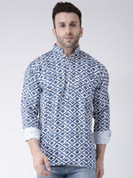 Hangup Men Slim Printed Men's Indian Wear-K12ShortKurta