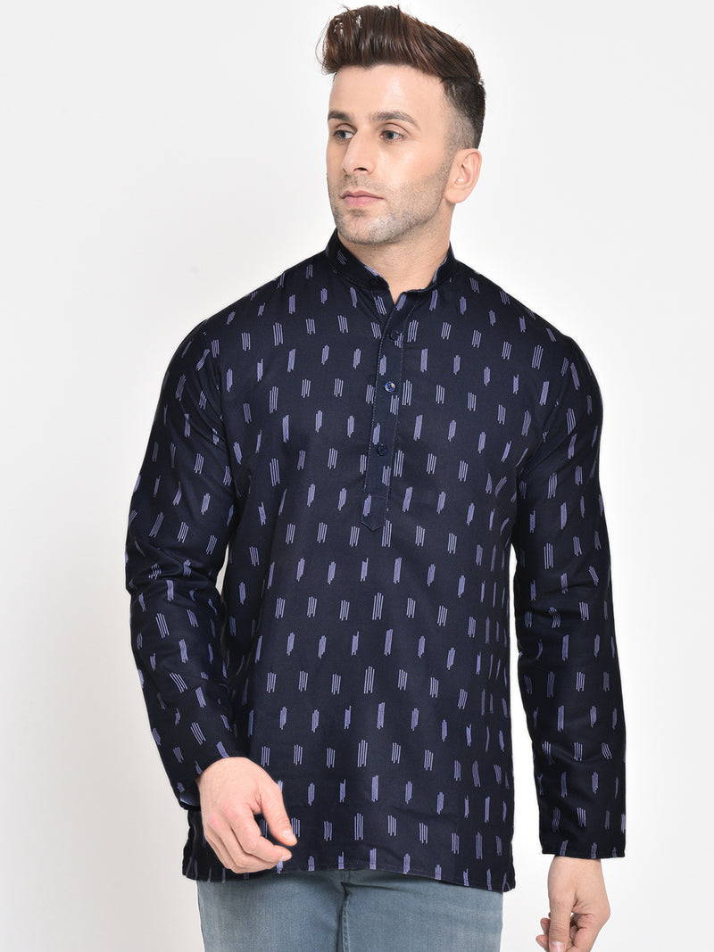 Hangup Men Standard Printed Men's Indian Wear-K68_Short_Kurta