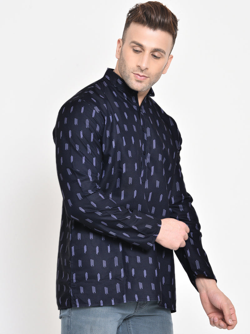 Hangup Men Standard Printed Men's Indian Wear-K68_Short_Kurta