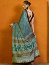 Saree Mall Women's Satin Blue Printed Designer Saree With Blouse Piece-KADALI103